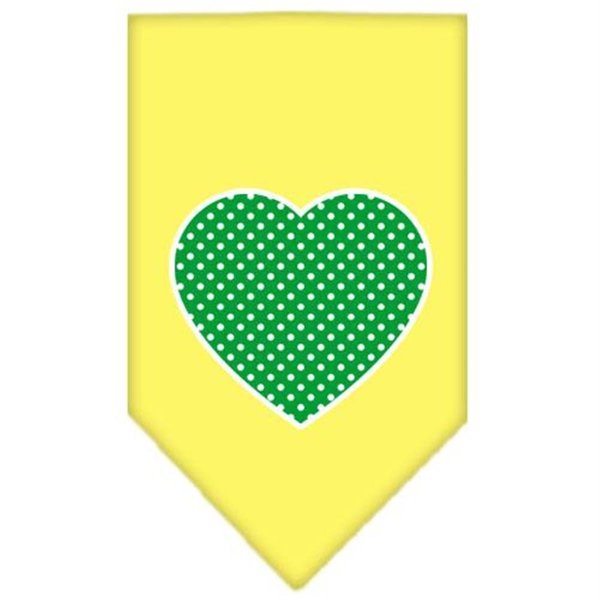 Unconditional Love Green Swiss Dot Heart Screen Print Bandana Yellow Large UN786067